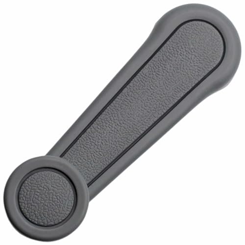 AUTOZOCO Manivela Elevalunas, Manija Elevalunas, Manivela para ventanilla manual de coche, Palanca elevador ventanilla coche, Incluye 1 fijación, Plástico, 1 unidad, Color Gris