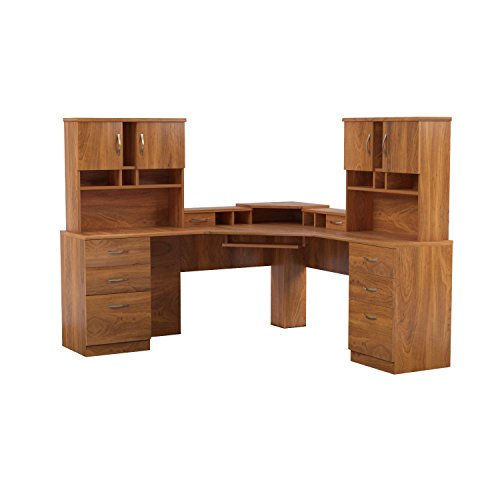 American Furniture Classics L-Work Center with Monitor Platform and Two Hutches