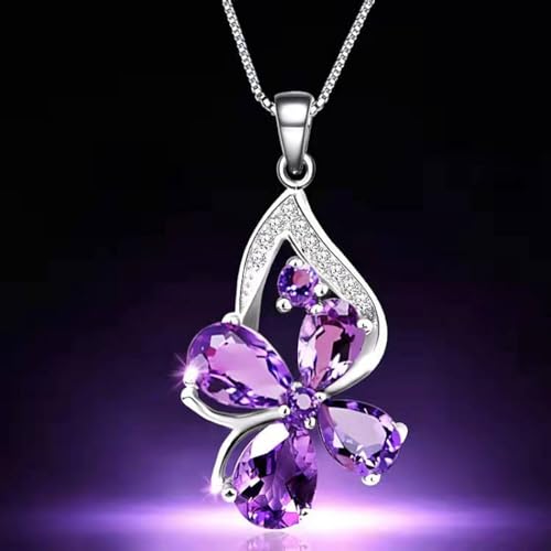 Collier améthyste TABOJS en argent avec pendentif trèfle classique - 3