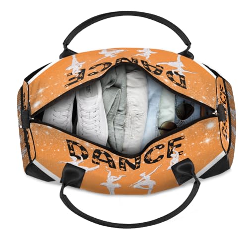 Custom Small Gym Bag Foldable Travel Duffel Bag Tote Carry on Luggage Overnight Weekender for Women Men Dance4