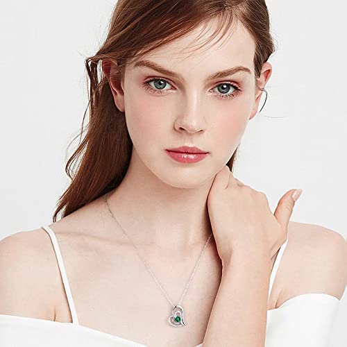 Mothers Day Necklace Gifts From Daughter, Unique Sterling Sliver May Birthstone Jewelry Mom Emerald Necklace Valentines Day Anniversary Aunt Mothers Day Gifts For Mom Grandma Daughters Sister Wife #TOP1