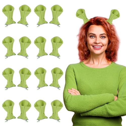 16PCS Green Monster Ears Hair Clips Halloween Costume