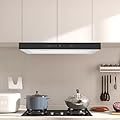 Bacocoo 201 Stainless Steel Under Cabinet Range Hood, 24in Kitchen Vent Hood with 350 CFM Suction, Touch & Gesture Control, 3-Speed Exhaust Fan, LED Light, Modern Wall Mount Range Hood for Kitchen.