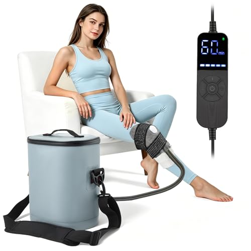 Cold Therapy Machine for Knee15QT Shoulder & Hip Recovery - ice Compression Machine for Knee with Remote & Timer for Shoulder Ankle Post-Surgery Cryotherapy Device- Grey