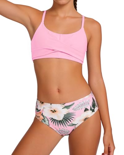 Image of Century Star Girls Swimsuits for Teens Bikini 2026 Solid Teen Bathing Suits Adjustable Straps Swimwear Padded 8-15 Years