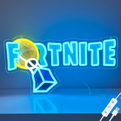 Fortnite Neon Sign, Official Licensed LED Neon Light for Gaming Room Decor, USB Dimmable Gaming...