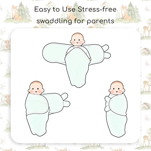 Image of Cotton Swaddles for Newborn, Baby Newborn Swaddle 0-3 Month | 2-Pack Soft Adjustable Newborn Swaddle Sleep Sack, Baby Girls & Boys,Wrap Nursery Infant Swaddling Blankets Jungle Animals