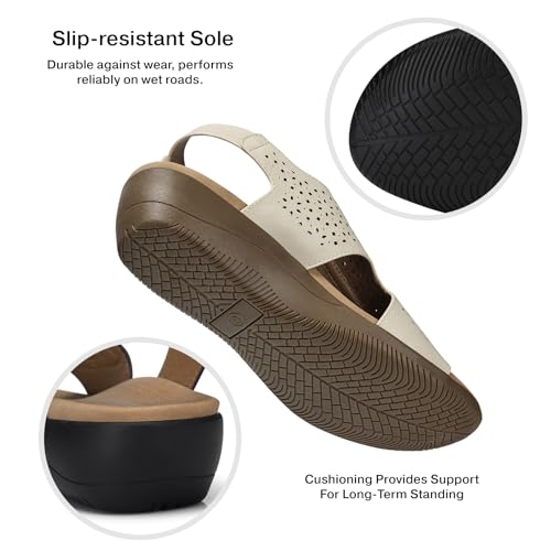 SHIBEVER Women's Flat Sandals Comfortable: Summer Dressy Walking Shoes by SHIBEVER - Used condition - Image 3