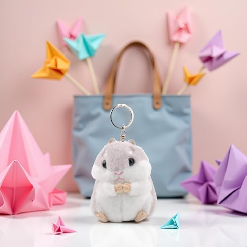 Clockjuan Hamster-Schlüsselanhänger, Plüsch-Anhänger, Handtaschen-Anhänger, Taschenzubehör, Damen-Schlüsselanhänger für Rucksäcke, Accessoires, Geschenke