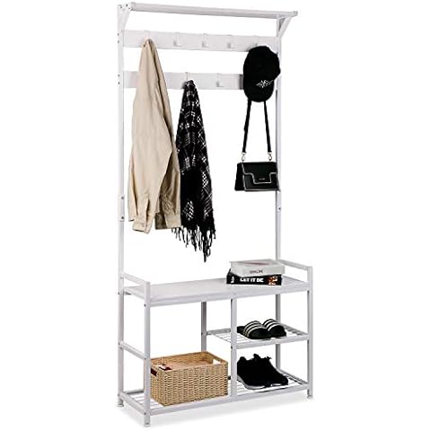 Perchero con banco y ganchos extraíbles Leader Accessories Cover