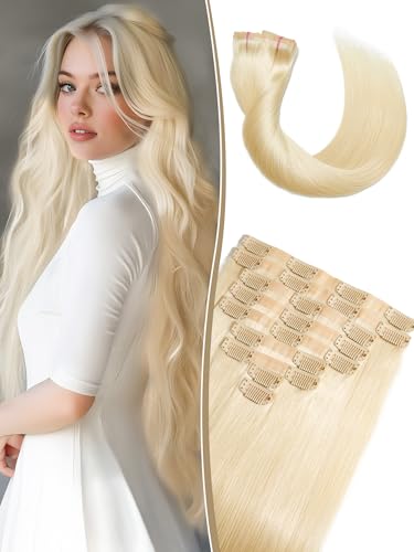 Clip in Hair Extensions #613 Real Human Hair Real Hair ...