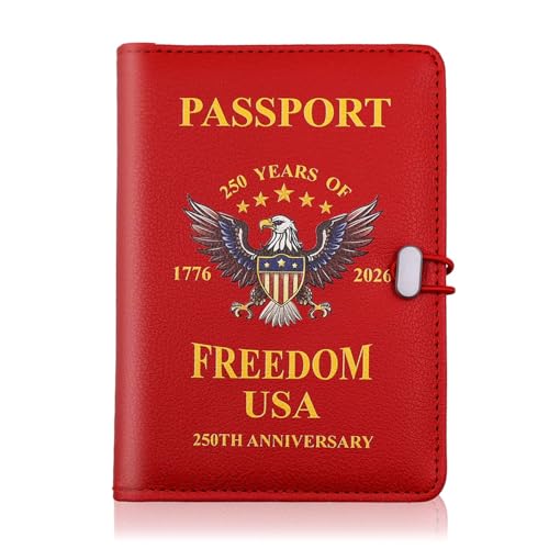 Image of Melsbrinna Premium Leather Passport Holder Covers Case, Waterproof Rfid Blocking Travel Wallet Passport Holder with Pen Holder, Cute Passport Book for Women /Men