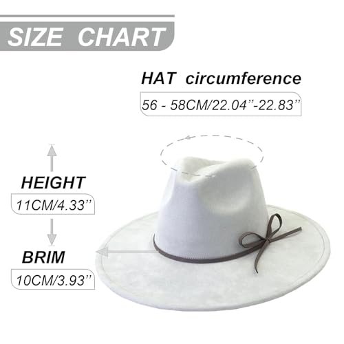 Image of Fedora Hats for Women Man with Big Wide Brim Classic Suede Panama Hat Western Outdoor hat