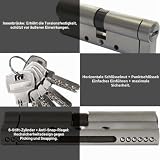 SEPOX® 70mm(35/35) Anti-Snap Euro-Türzylinder, Hochsicherheits 6-Stift, Messingkörper, Edelstahl...