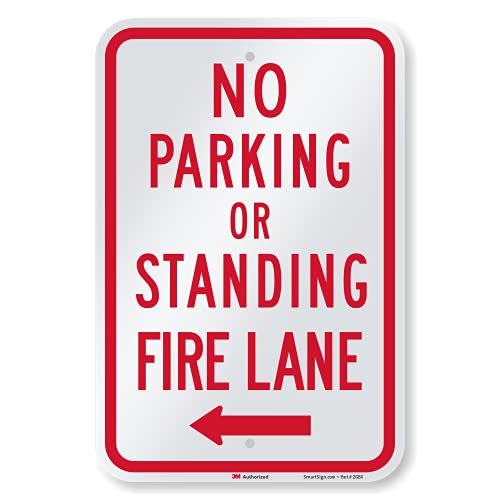 Panneau de signalisation No Parking Fire Lane réfléchissant de 45,7 x 30,5 cm