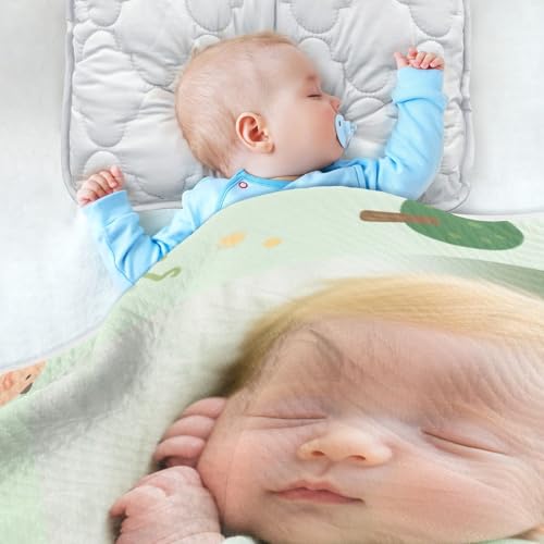Custom Cute Baby Image Cartoon Fruit Tree Green Baby Swaddle Blanket Cozy Custom Prints Image tag Blankets for Girls or Boys 30x40in Regalos para Bebes recien nacidos4