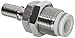 SMC KK Series Nickel Plated Brass Tube Fitting, Bulkhead Type with Push-to-Connect Fitting Plug, 8mm Tube OD x 1/4" Body Size