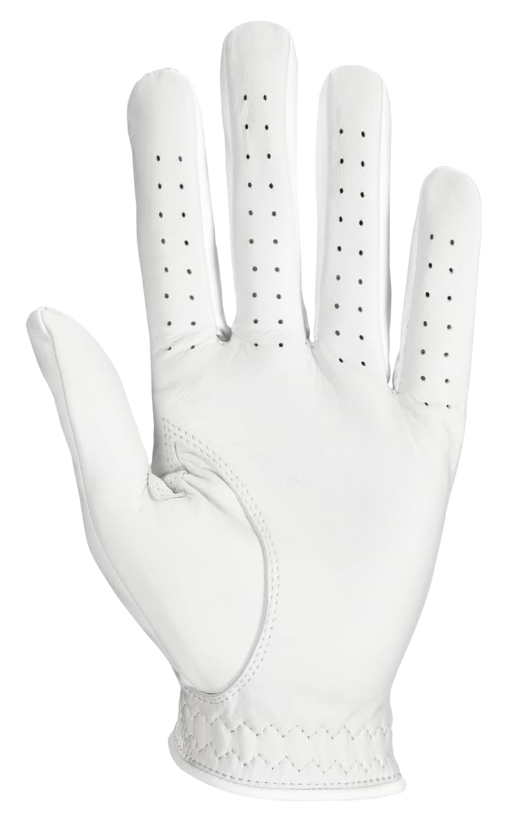 Mizuno Elite Women's Glove | Guanti da golf in pelle | M | LH Bianco/Argento