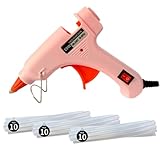 Pink Mini Hot Glue Gun with 30 Glue Sticks (7×150mm), Low Temp 20W Small Glue Gun for Crafts, DIY Projects, School Projects & Quick Fixes