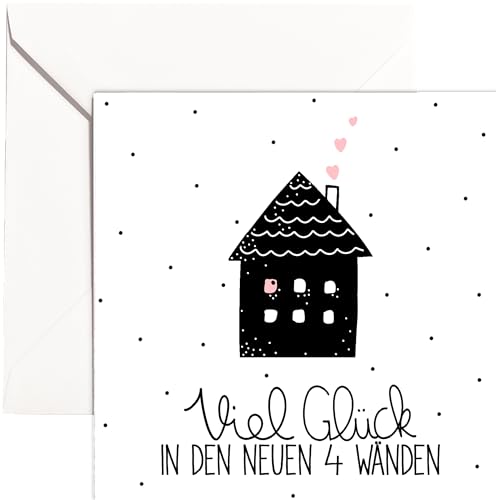 Glückwunschkarte zum Einzug neue Wohnung Haus neues Zuhause | Gratulationskarte Umzug Richtfest Hausbau Einweihung | Karte Klappkarte Glückwunschkarte zum Einzug neue Wohnung Haus neues Zuhause | Gratulationskarte Umzug Richtfest Hausbau Einweihung | Karte Klappkarte