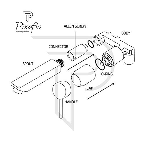 Image of Pixaflo Concealed Single Lever Basin Mixer with Exposed Parts Kit (Complete Set) (Crux)
