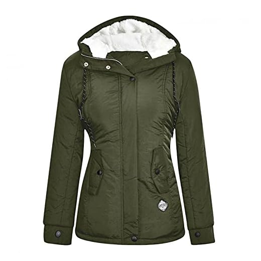 Vinterjacka dam lång svart parkas dam övergångsjacka stora storlekar varm filt vinterrock med fickor plyschjacka dam med huva kappa damer vinter tjockare varm trenchcoat utomhusjacka, S ~ 4XL, Grön, S