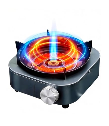 Portable Camping Stove - 7000W Dual-Core Burner Propane Butane Stove with Carry Case, Windproof for Home/RV/Camp, Compatible for All Cookwares