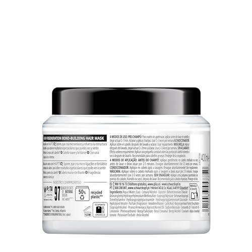 Miniatura 2 de Schwarzkopf Gliss Mascarilla Total Repair para cabello seco, 400 ml, Gama reparación (Paquete de 2)