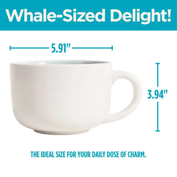 Surprise Whale Cup Cute Coffee Mug, Fun 3D Hidden Whale Charm, Unique Novelty Coffee Mugs for Whale Shark Gifts, Tea Cup Whale Decor, Cool Stuff for Home & Office, Animal Lovers Gifts for Women, 12 oz by Goodscious - Image 3