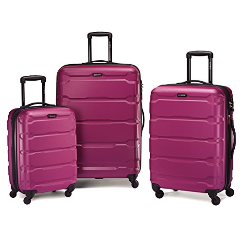 Image of Samsonite Omni PC Hardside Expandable Luggage with Spinner Wheels, Radiant Pink, 3-Piece Set (20 /24 /28), Omni Pc Hardside Expandable Luggage With Spinner Wheels