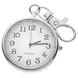 SEWOART Orologio da tasca medicale con portachiavi in acciaio inossidabile argento, design creativo, 8.00X4.30X0.80CM, uso prolungato per medici durante il lavoro Colore Casuale