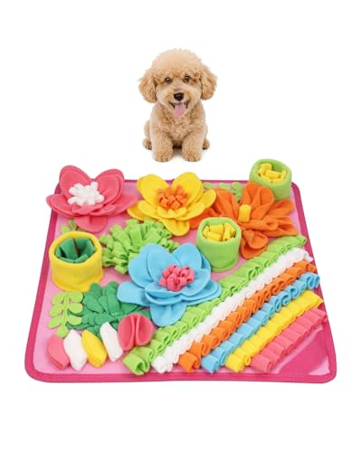KeeKit Snuffle Mat for Dogs & Cats - Slow Feeding Mat for Small & Medium Breeds, Encourages Natural Foraging Skills, Durable Foraging Mat for Mental Stimulation, Pink