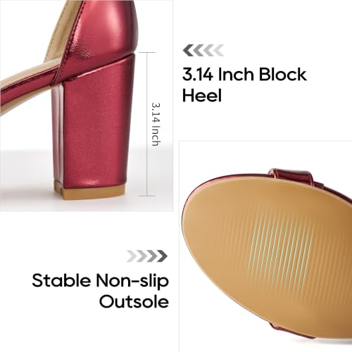 Image of Reimferce Comfortable Block Heels for Women: Cushioned Insole