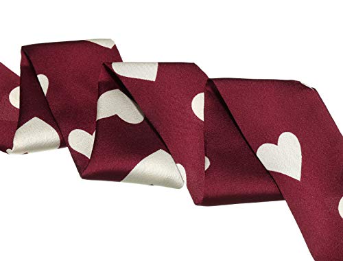 Allegra K Women Skinny Ribbon Neckerchief Heart Pattern Narrow Hair Wrist Scarf Headband Handbag Handle Wrap4