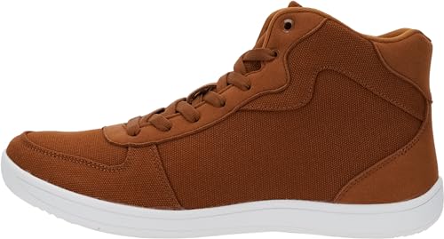 Image of WHITIN Men's Wide Toe Box Zero Drop Barefoot High-Top Canvas Sneakers W822 | Spacious Toe Box Reduces Toe Crowding, Flat Heel-to-Toe Platform Improves Balance, Minimalist Comfort for Walking & Wide Feet
