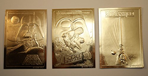 Score Board Set of 3 Star Wars Movies Posters 23KT Gold Cards Empire/Jedi/Original