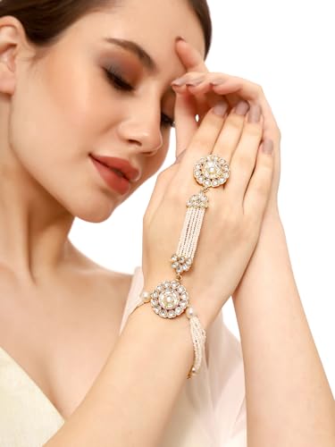 Pearl and Kundan Combo Hathphool