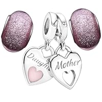 Tal Mãe Tal Filha - Kit Berloque dupla Mãe e filha com murano - Demostre seu Amor! Cabe Berlque de prata de todas as marcas