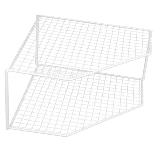 STOBAZA Corner Kitchen Pot Rack Double Layer Iron Pan Organizer 18cm Height Draining Table Top Shelf Household Cookware Storage for Cabinet and Sink