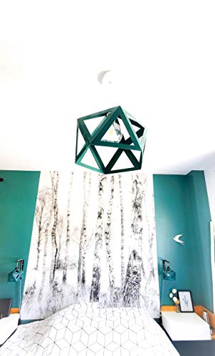 Suspension lustre Origami bleu canard - Leewalia - plafonnier - lampe design - luminaire - décoration d'intérieur