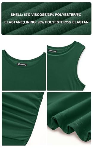 PRETTYGARDEN Womens Spring Dresses 2026 Casual Sleeveless Crewneck Aline Maxi Dress Stretch Tank Flowy Long Dresses (Dark Green, Medium)