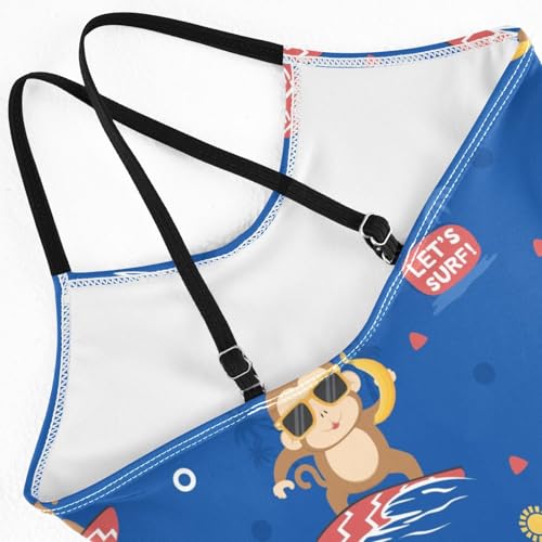 Image of Girls one Piece Swimsuit Summer UPF 50+ Quick Dry Beach Bathing Suit with Straps Swimwear 3-10 Years