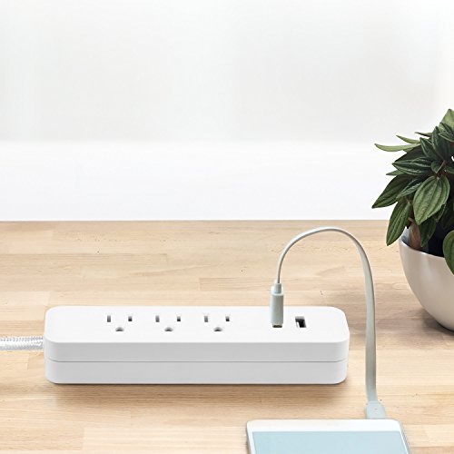 Designer Series 6Ft 3-Outlet Usb Surge Protector Power Strip, 2X Usb Ports, Surge Protector, White Finish,78251 #TOP3