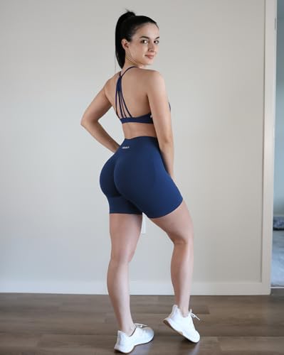Image of AUROLA Influence Workout Shorts for Women,2.5 3.5 4.5 5.5 6.5 No Roll Up Squat Proof Scrunch Seamless Compression Gym Short