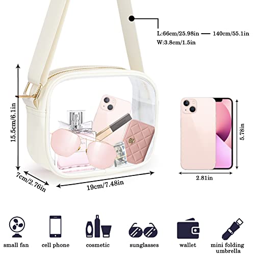 KETIEE Clear Bag with Leather Trim