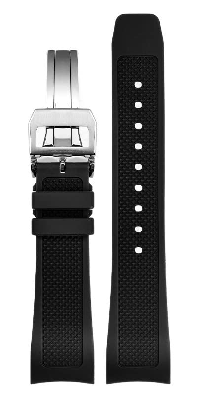 Bracelet caoutchouc 22 mm montre Iwc IW390502 fermoir pliable incurvé