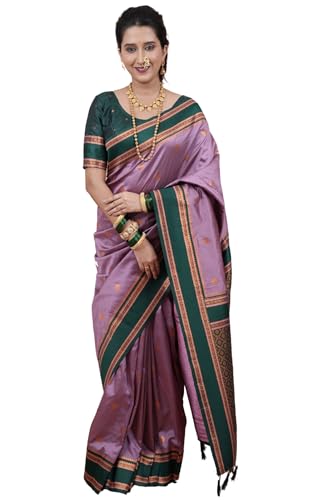 Image of SGF11 Women's Kanjivaram Pure Soft Silk Saree With Unstitched Blouse Piece