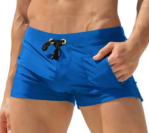 Image of TONLEN Mens Swimwear Short Swim Trunks with Zipper Pocket