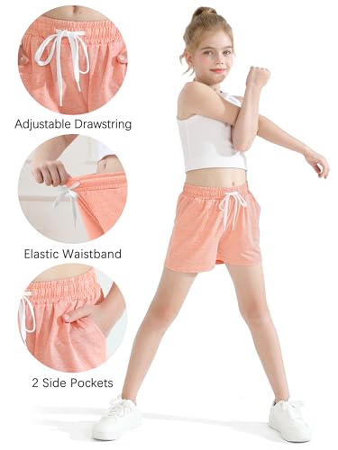 Girls Performance Bike Shorts - Breathable Athletic Dance Run Sports Wear