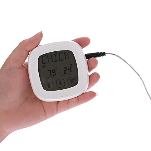 KKmoon Termômetro de cozimento de carne com luz de fundo de tela de toque digital com dupla sonda Te